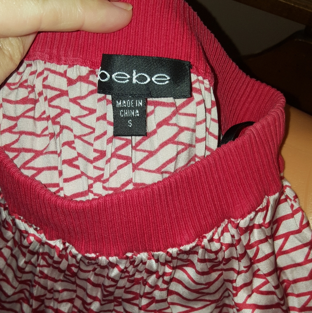 Bebe logo silk bubble tube top S EUC - Picture 6 of 7